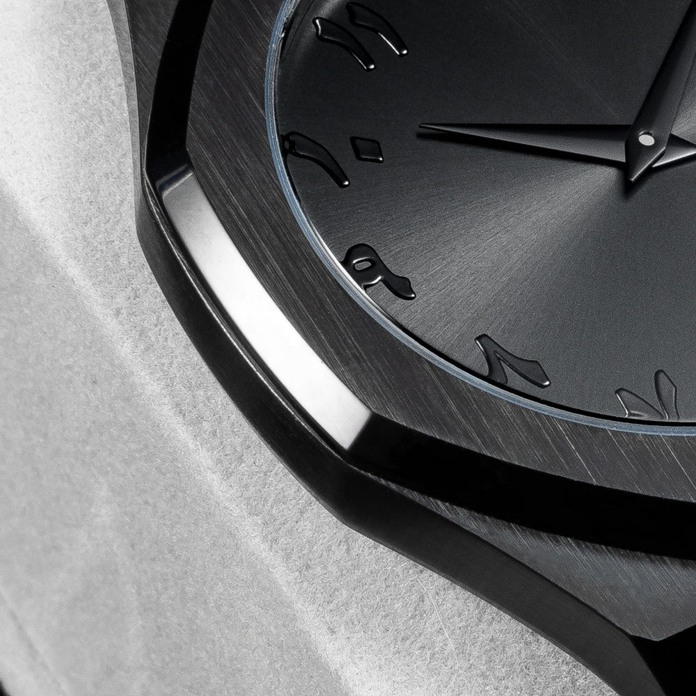 Arabic Dial Casual Ultra Thin Black Fashion Wrist Stainless Steel Luxury Mens Quartz Watch