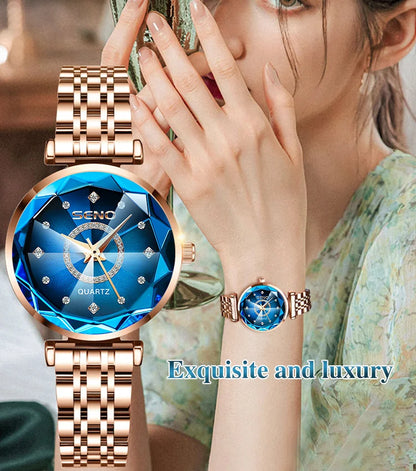 Austrian Blue Diamond Ladies Watch