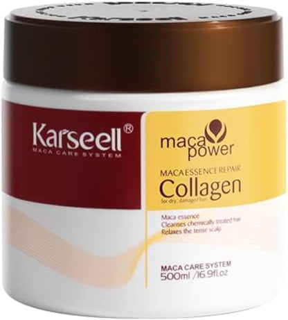 Collagen Hair Treatment Deep Repair Conditioning Argan Oil Collagen Hair Mask Essence for Dry Damaged Hair All Hair Types 16.90 oz 500ml