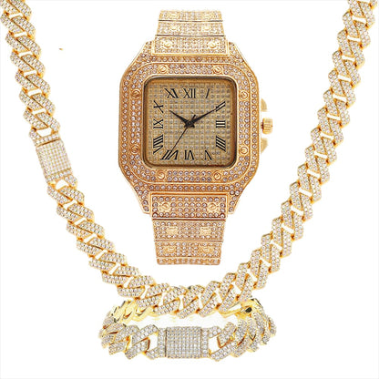 Luxury Quartz Watch Necklace Bracelet Set - FREE DELIVERY