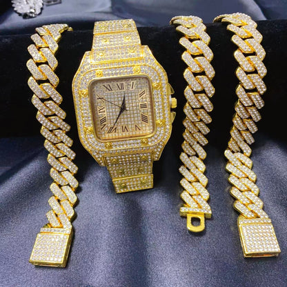 Luxury Quartz Watch Necklace Bracelet Set - FREE DELIVERY