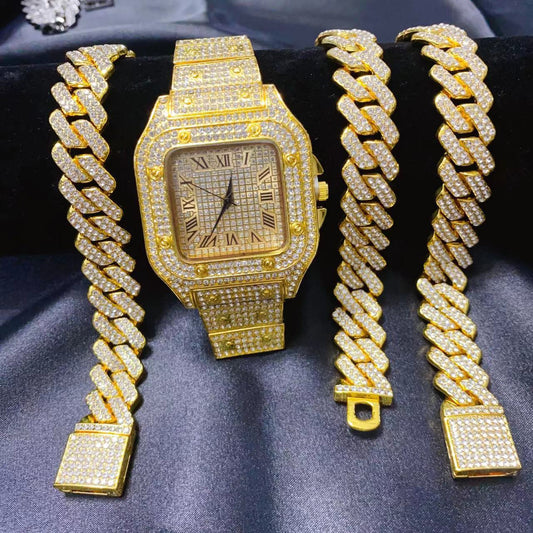 Luxury Quartz Watch Necklace Bracelet Set - FREE DELIVERY